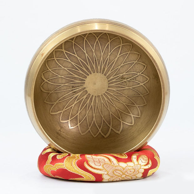 intérieur du bol chantant mandala fleur de lotus