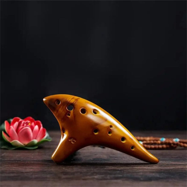 ocarina 12 notes marron clair